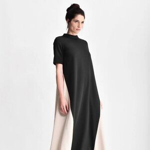AAKASHA; long black and taupe dress; size XXL; EUC